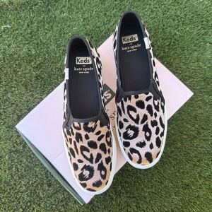 Kate Spade Black and Tan Leopard Sneakers